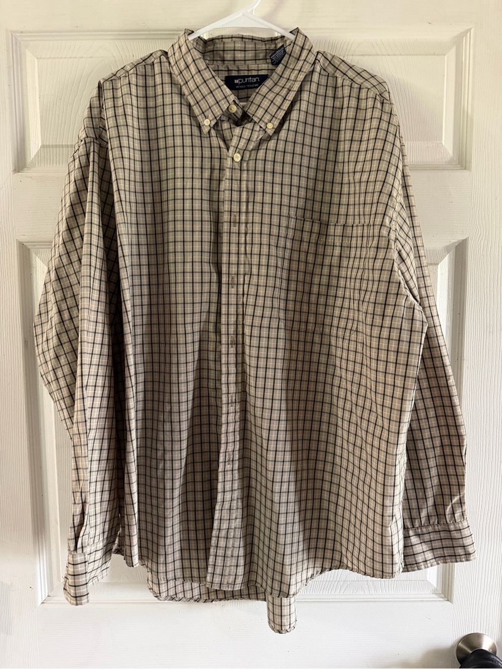 Puritan Beige Plaid Button-Down Shirt